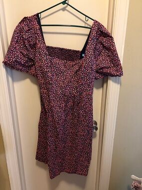 Draper James Black Dress with Pink Floral Print